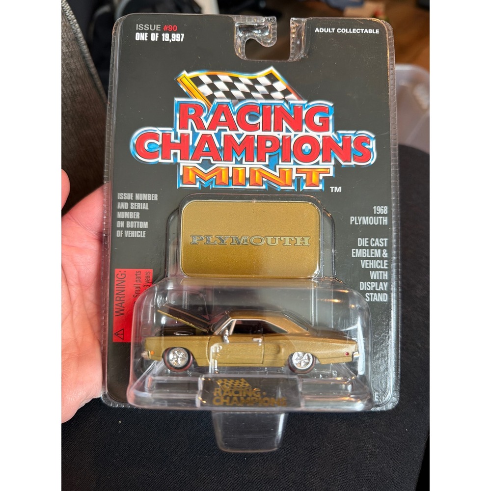 Racing Champions Mint 1968 Plymouth Gold Issue 90 1 of 19997 Diecast Car 1:64
